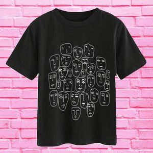 ROMWE many faces tee